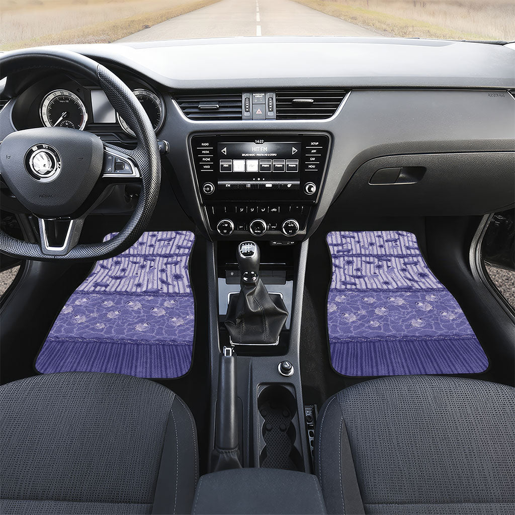 Hawaii Christmas In July Car Mats Amethyst Purple Mele Kalikimaka Sea Animals DT05 Set 2pcs - Front Purple - Polynesian Pride