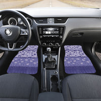 Hawaii Christmas In July Car Mats Amethyst Purple Mele Kalikimaka Sea Animals DT05 Set 2pcs - Front Purple - Polynesian Pride