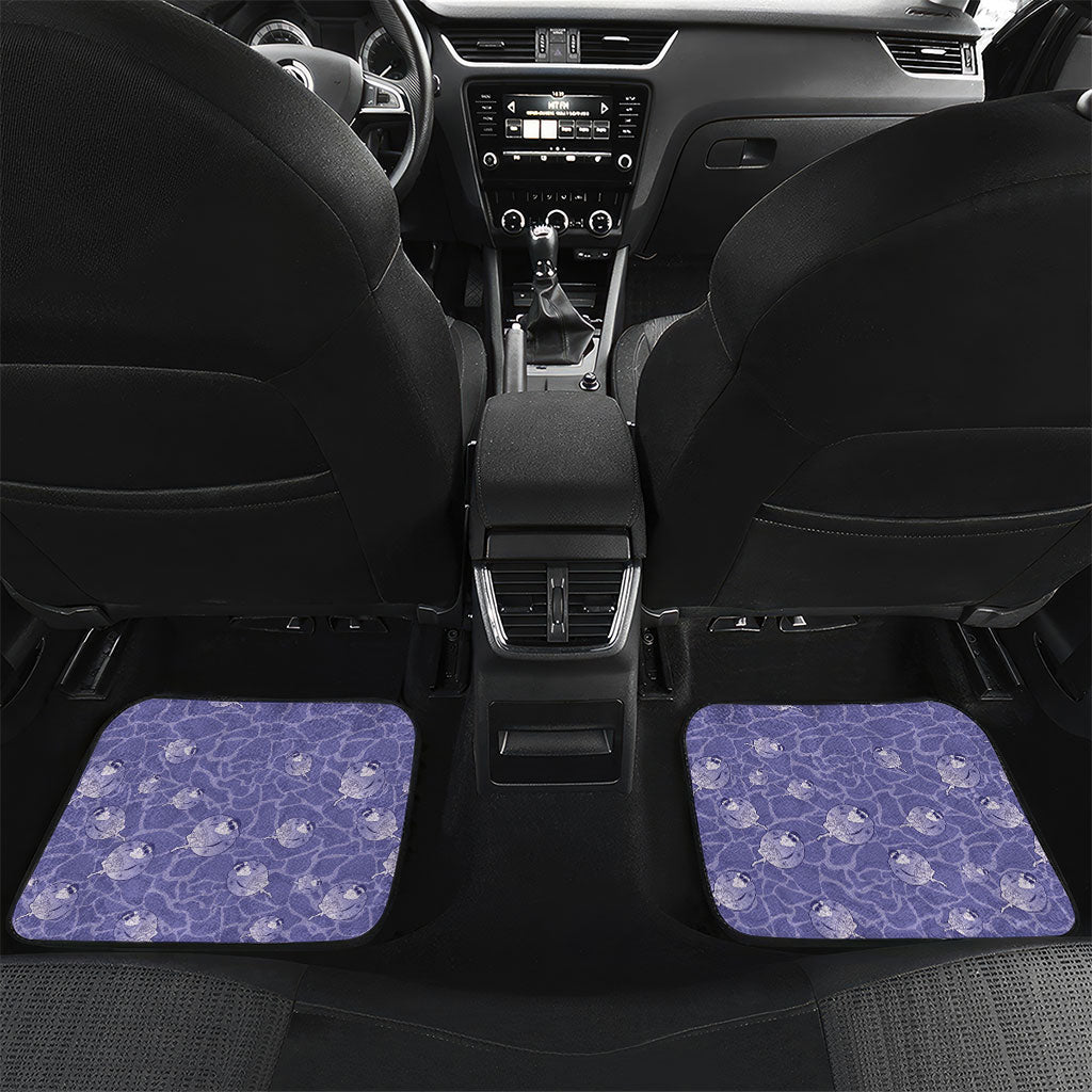 Hawaii Christmas In July Car Mats Amethyst Purple Mele Kalikimaka Sea Animals DT05 Set 2pcs - Back Purple - Polynesian Pride