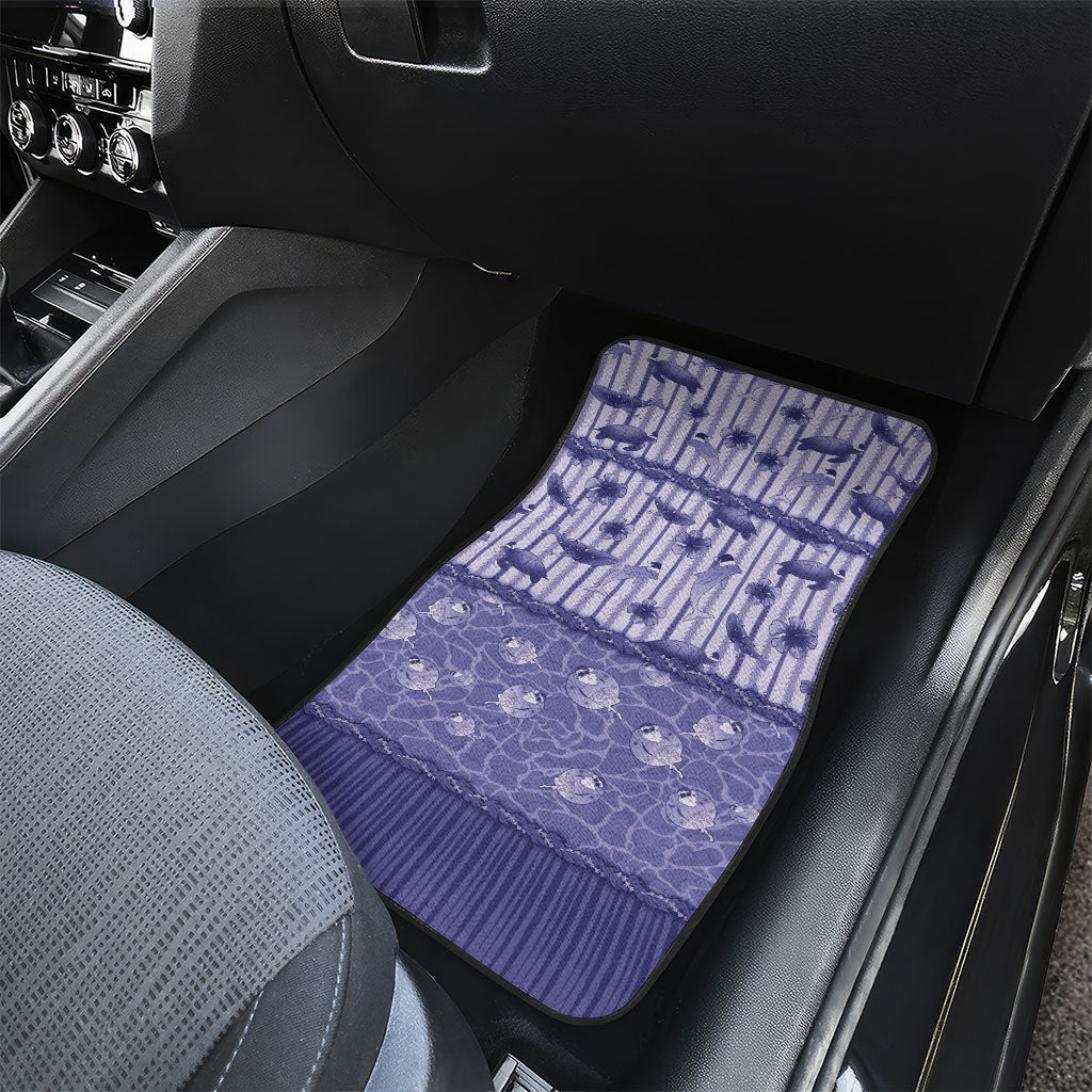 Hawaii Christmas In July Car Mats Amethyst Purple Mele Kalikimaka Sea Animals DT05 - Polynesian Pride