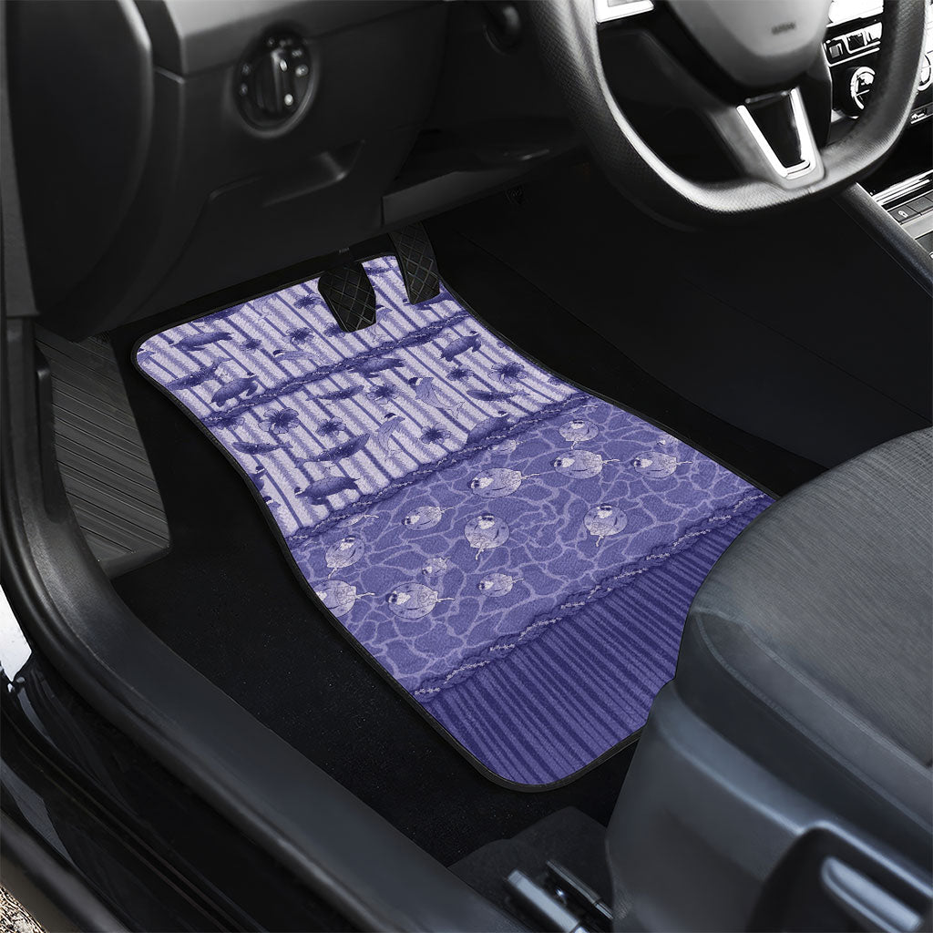 Hawaii Christmas In July Car Mats Amethyst Purple Mele Kalikimaka Sea Animals DT05 - Polynesian Pride