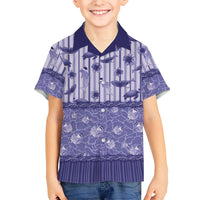 Hawaii Christmas In July Family Matching Off Shoulder Maxi Dress and Hawaiian Shirt Amethyst Purple Mele Kalikimaka Sea Animals DT05 Son's Shirt Purple - Polynesian Pride