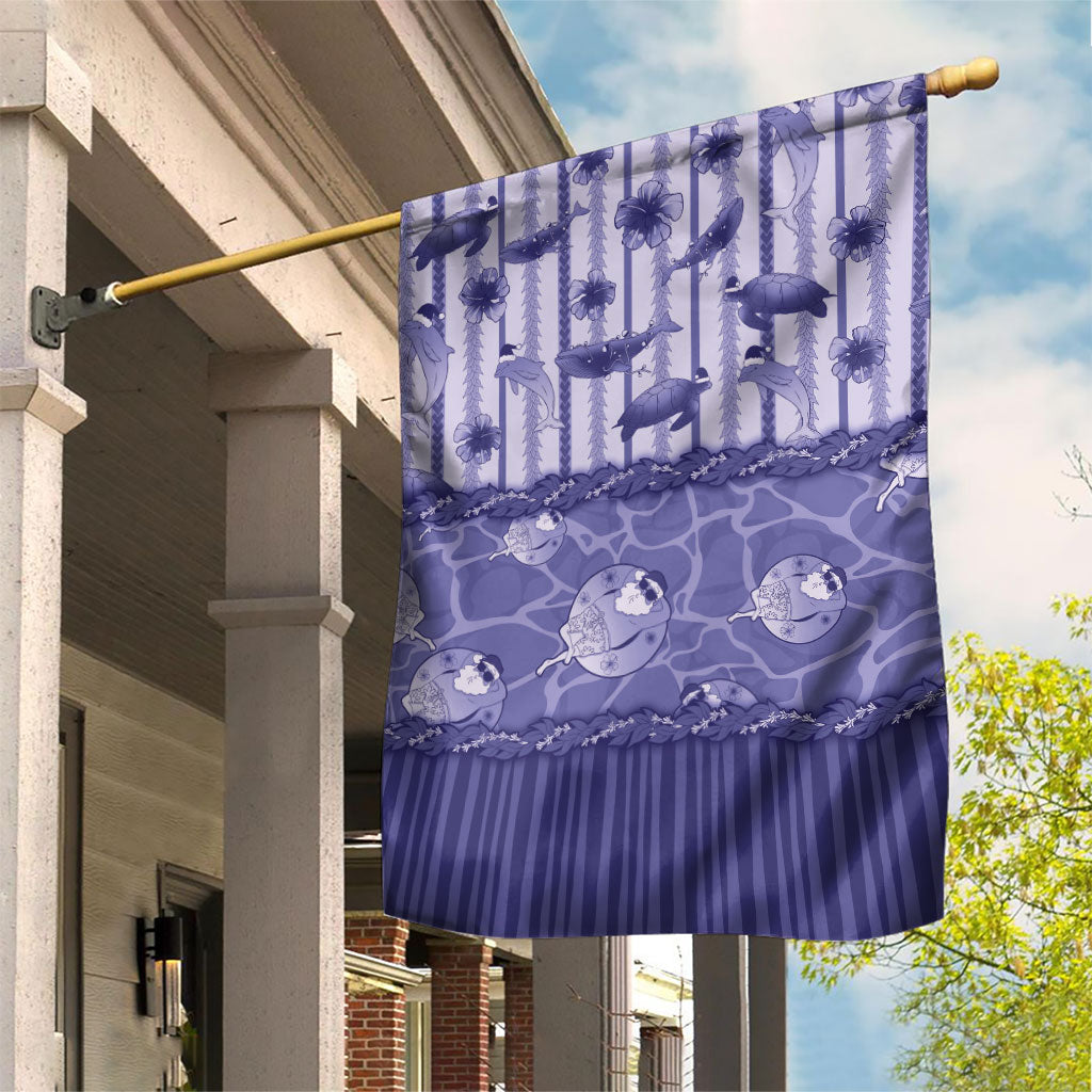Hawaii Christmas In July Garden Flag Amethyst Purple Mele Kalikimaka Sea Animals DT05 House Flag Purple - Polynesian Pride