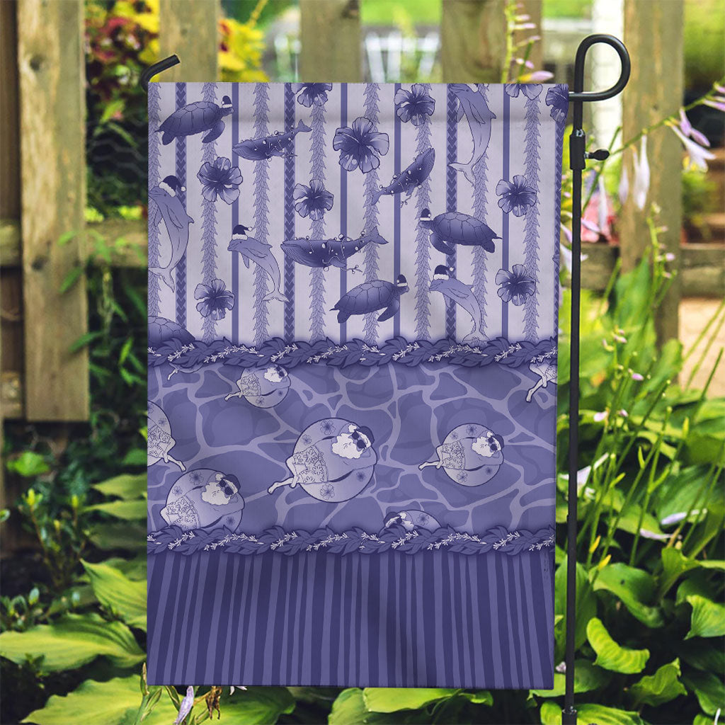 Hawaii Christmas In July Garden Flag Amethyst Purple Mele Kalikimaka Sea Animals DT05 Garden Flag Purple - Polynesian Pride