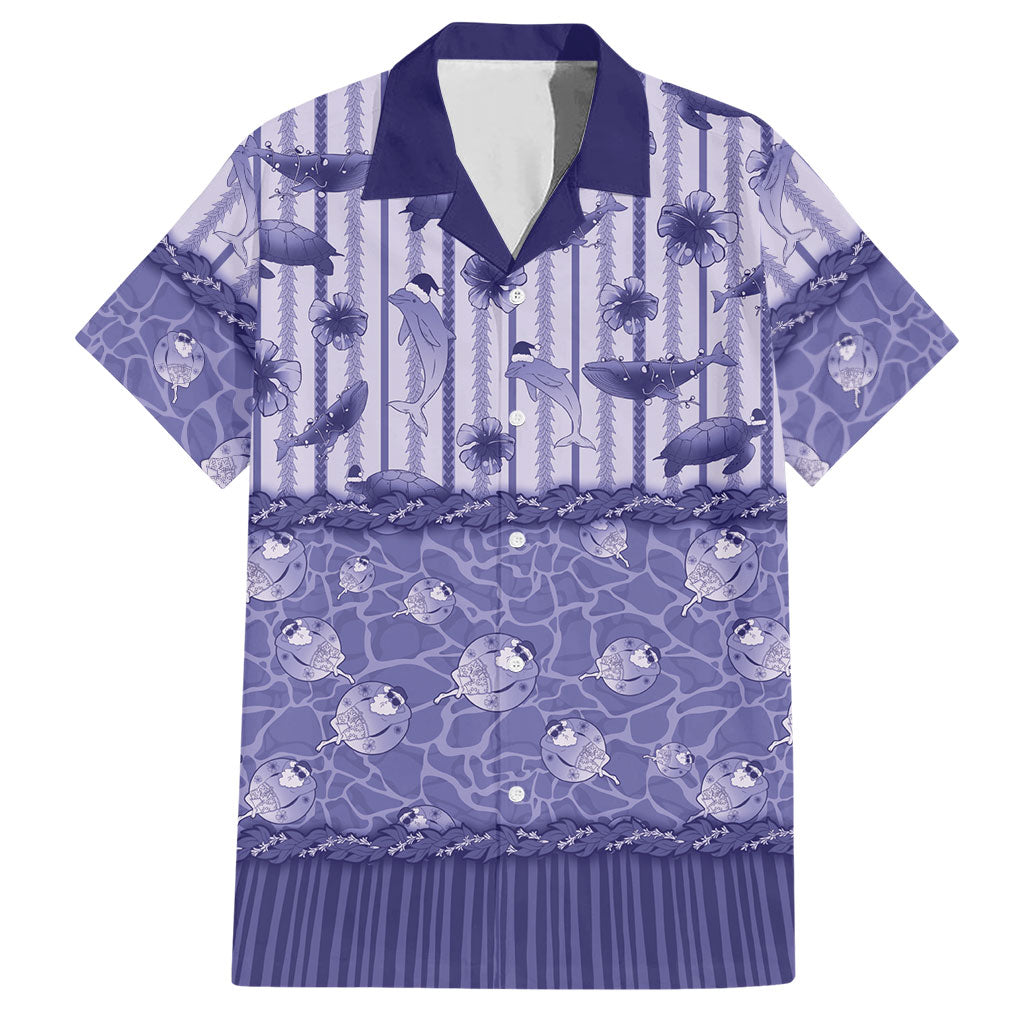 Hawaii Christmas In July Hawaiian Shirt Amethyst Purple Mele Kalikimaka Sea Animals DT05 Purple - Polynesian Pride