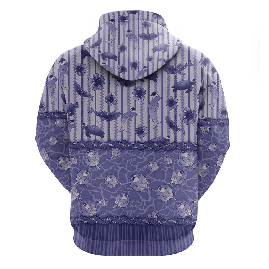 Hawaii Christmas In July Hoodie Amethyst Purple Mele Kalikimaka Sea Animals DT05 - Polynesian Pride