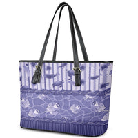 Hawaii Christmas In July Leather Tote Bag Amethyst Purple Mele Kalikimaka Sea Animals DT05 - Polynesian Pride
