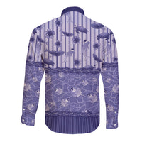 Hawaii Christmas In July Long Sleeve Button Shirt Amethyst Purple Mele Kalikimaka Sea Animals DT05 - Polynesian Pride