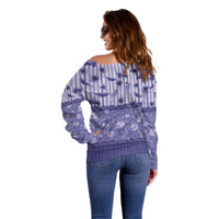 Hawaii Christmas In July Off Shoulder Sweater Amethyst Purple Mele Kalikimaka Sea Animals DT05 - Polynesian Pride