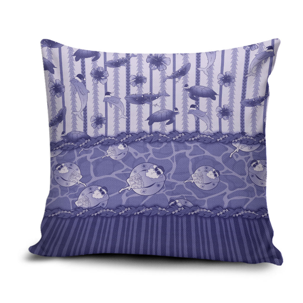 Hawaii Christmas In July Pillow Cover Amethyst Purple Mele Kalikimaka Sea Animals DT05 Purple - Polynesian Pride