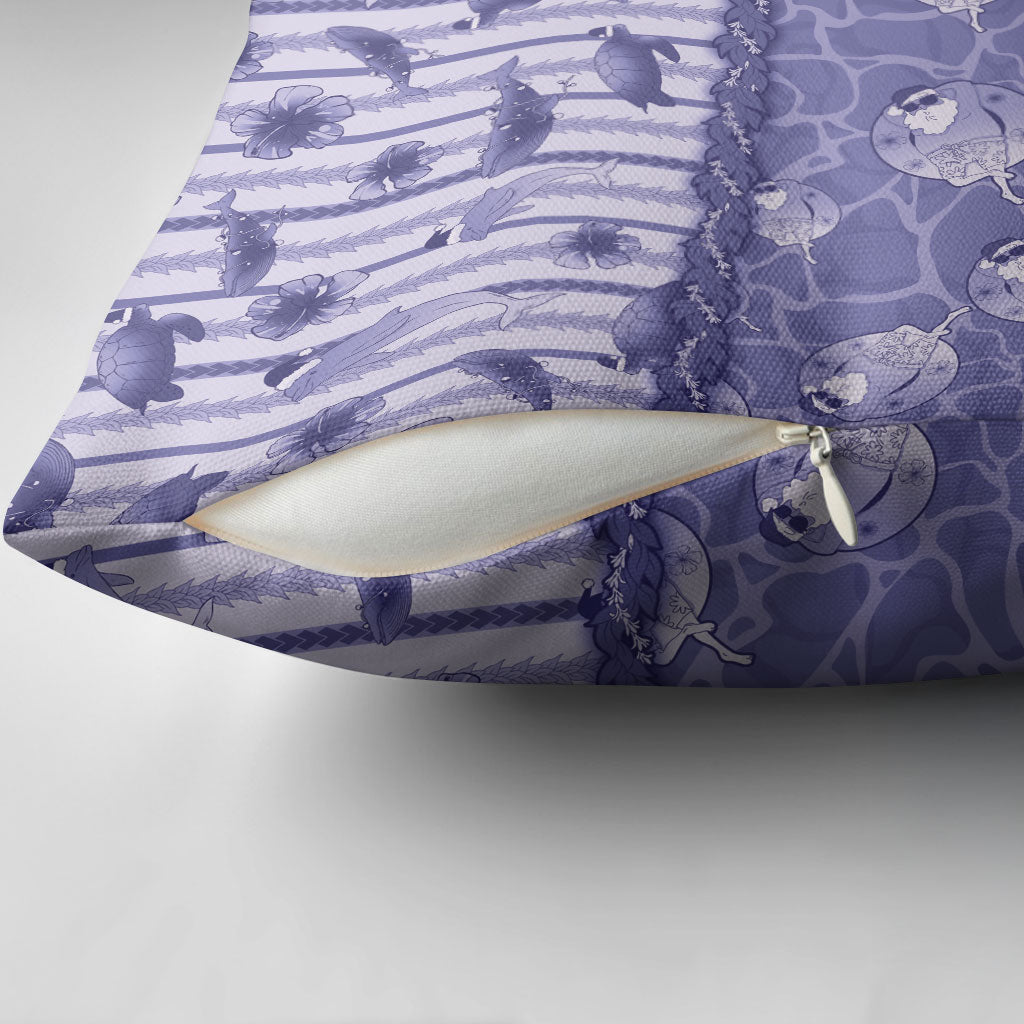 Hawaii Christmas In July Pillow Cover Amethyst Purple Mele Kalikimaka Sea Animals DT05 - Polynesian Pride