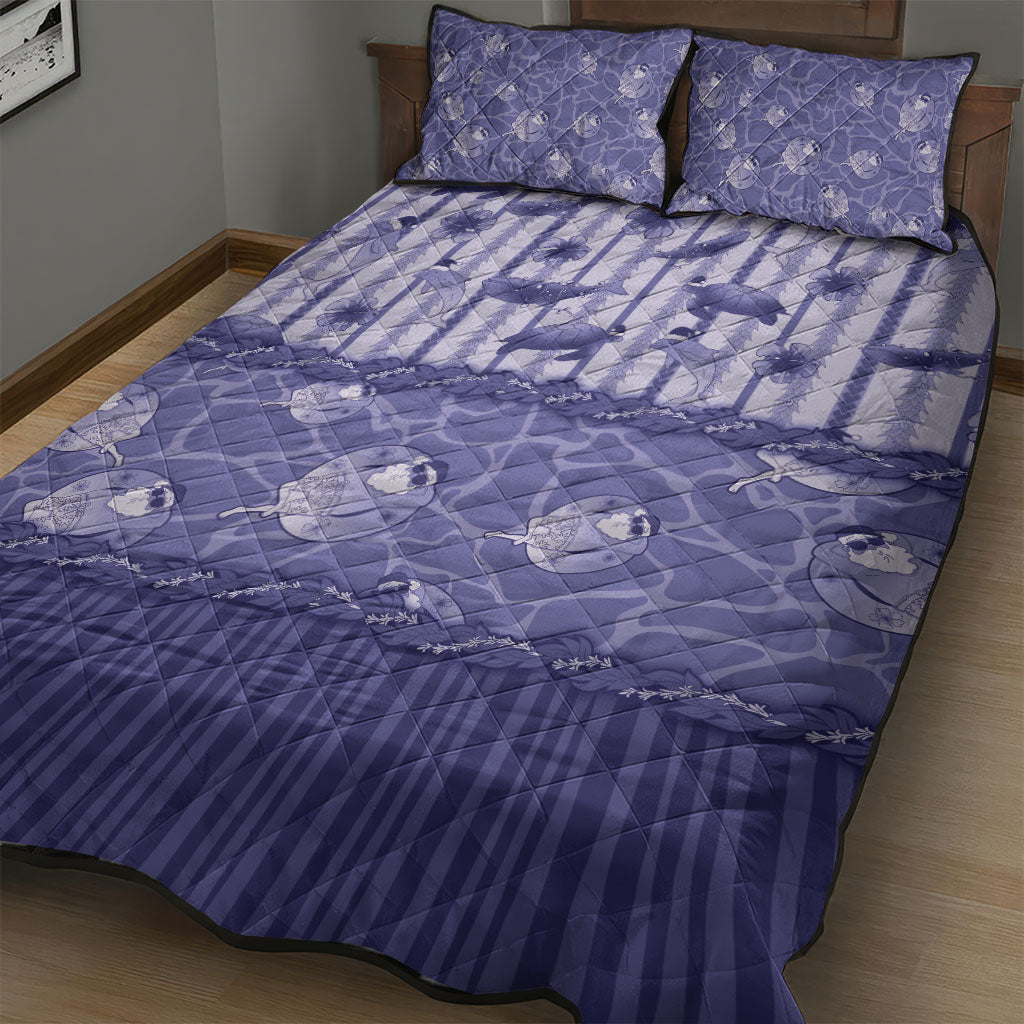 Hawaii Christmas In July Quilt Bed Set Amethyst Purple Mele Kalikimaka Sea Animals DT05 - Polynesian Pride
