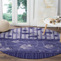 Hawaii Christmas In July Round Carpet Amethyst Purple Mele Kalikimaka Sea Animals
