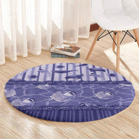 Hawaii Christmas In July Round Carpet Amethyst Purple Mele Kalikimaka Sea Animals