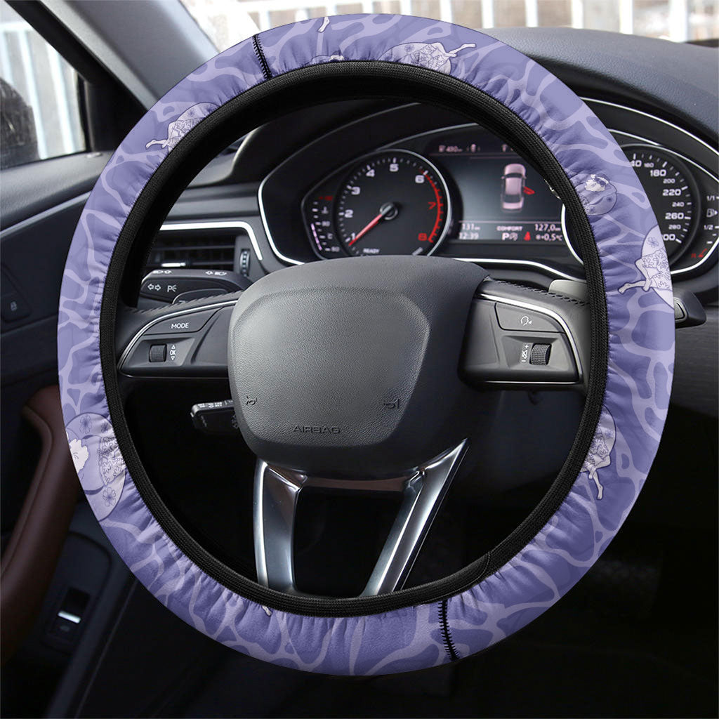 Hawaii Christmas In July Steering Wheel Cover Amethyst Purple Mele Kalikimaka Sea Animals DT05 - Polynesian Pride