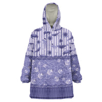 Hawaii Christmas In July Wearable Blanket Hoodie Amethyst Purple Mele Kalikimaka Sea Animals DT05 One Size Purple - Polynesian Pride