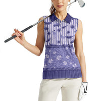 Hawaii Christmas In July Women Sleeveless Polo Shirt Amethyst Purple Mele Kalikimaka Sea Animals DT05 - Polynesian Pride