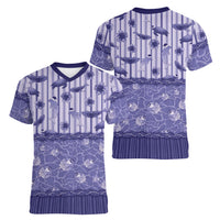 Hawaii Christmas In July Women V-Neck T-Shirt Amethyst Purple Mele Kalikimaka Sea Animals DT05 - Polynesian Pride