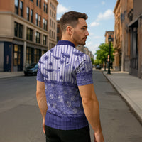 Hawaii Christmas In July Zipper Polo Shirt Amethyst Purple Mele Kalikimaka Sea Animals DT05 - Polynesian Pride