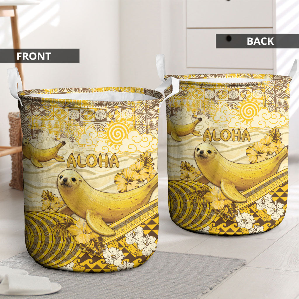 Hawaii Banana Seal Laundry Basket Ilio Holo I Ka Uaua Aloha DT05 - Polynesian Pride