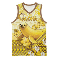 Hawaii Banana Seal Basketball Jersey Ilio Holo I Ka Uaua Aloha DT05 Unisex Yellow - Polynesian Pride