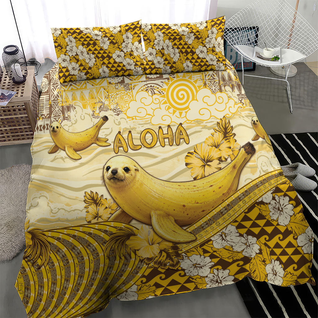 Hawaii Banana Seal Bedding Set Ilio Holo I Ka Uaua Aloha DT05 - Polynesian Pride