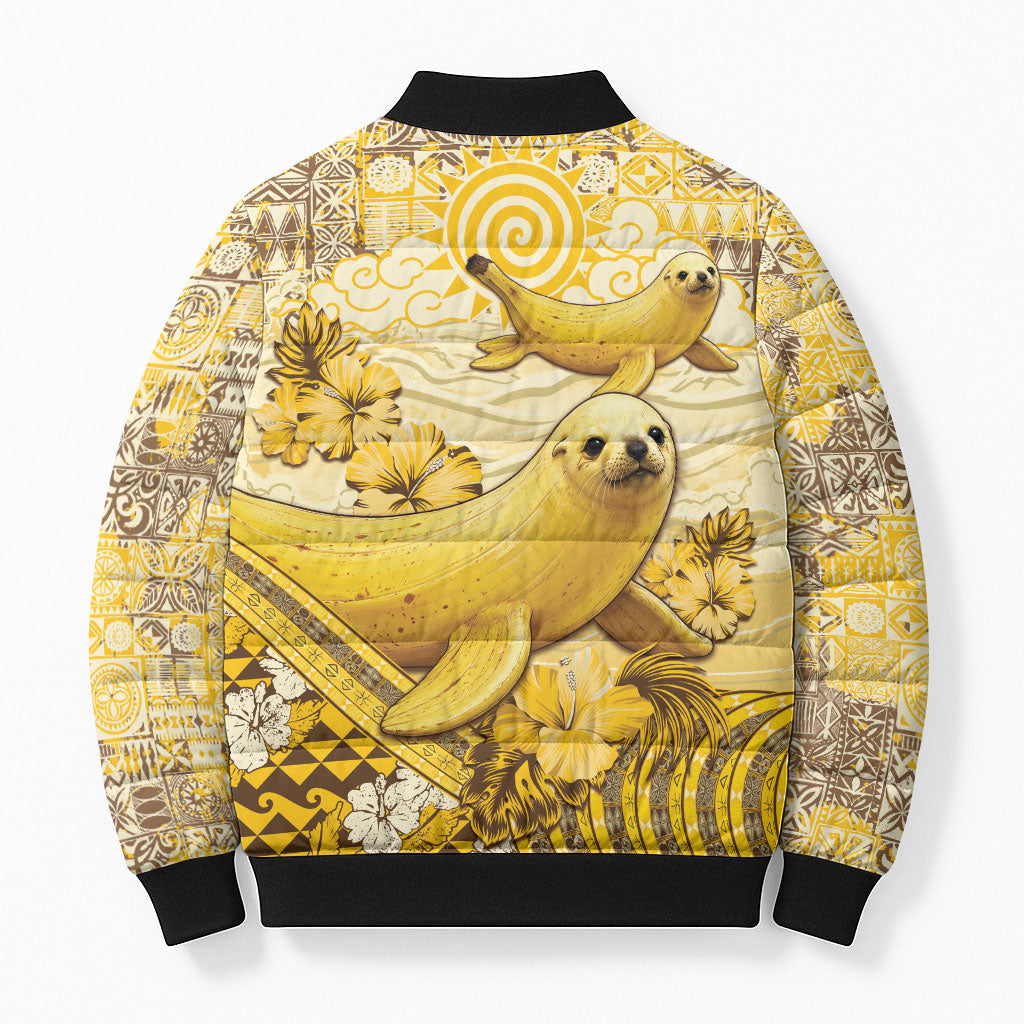 Hawaii Banana Seal Bomber Puffer Jacket Ilio Holo I Ka Uaua Aloha DT05 - Polynesian Pride