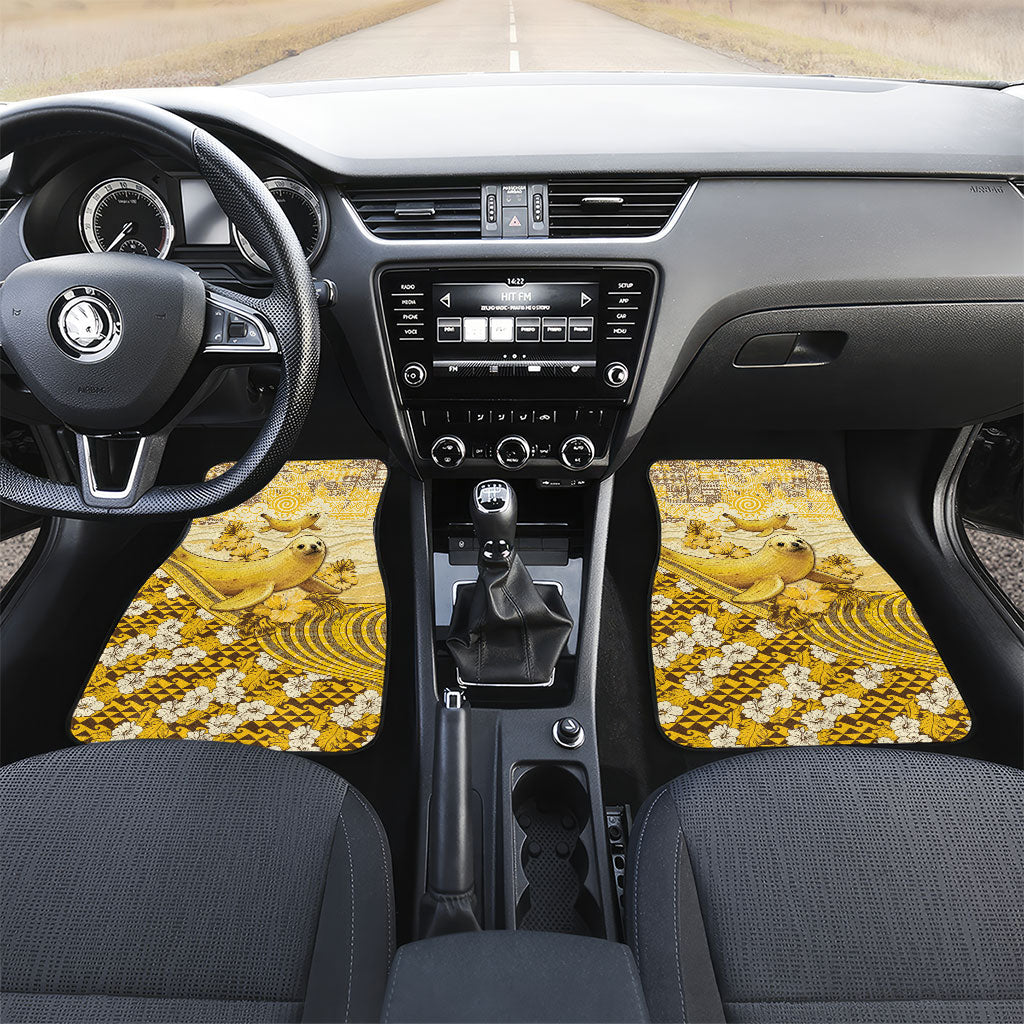 Hawaii Banana Seal Car Mats Ilio Holo I Ka Uaua Aloha DT05 Set 2pcs - Front Yellow - Polynesian Pride