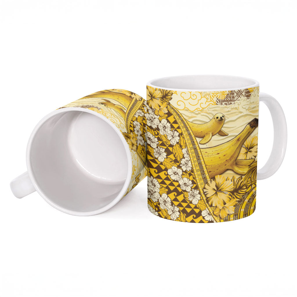 Hawaii Banana Seal Ceramic Mug Ilio Holo I Ka Uaua Aloha DT05 - Polynesian Pride