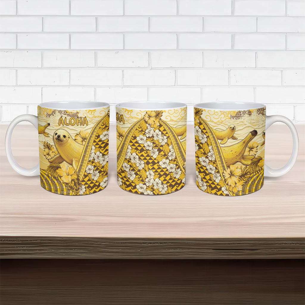 Hawaii Banana Seal Ceramic Mug Ilio Holo I Ka Uaua Aloha DT05 - Polynesian Pride