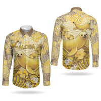 Hawaii Banana Seal Couples Matching Short Sleeve Bodycon Dress and Long Sleeve Button Shirt Ilio Holo I Ka Uaua Aloha DT05 - Polynesian Pride