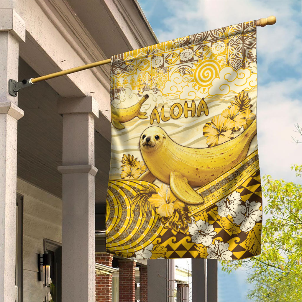 Hawaii Banana Seal Garden Flag Ilio Holo I Ka Uaua Aloha DT05 House Flag Yellow - Polynesian Pride