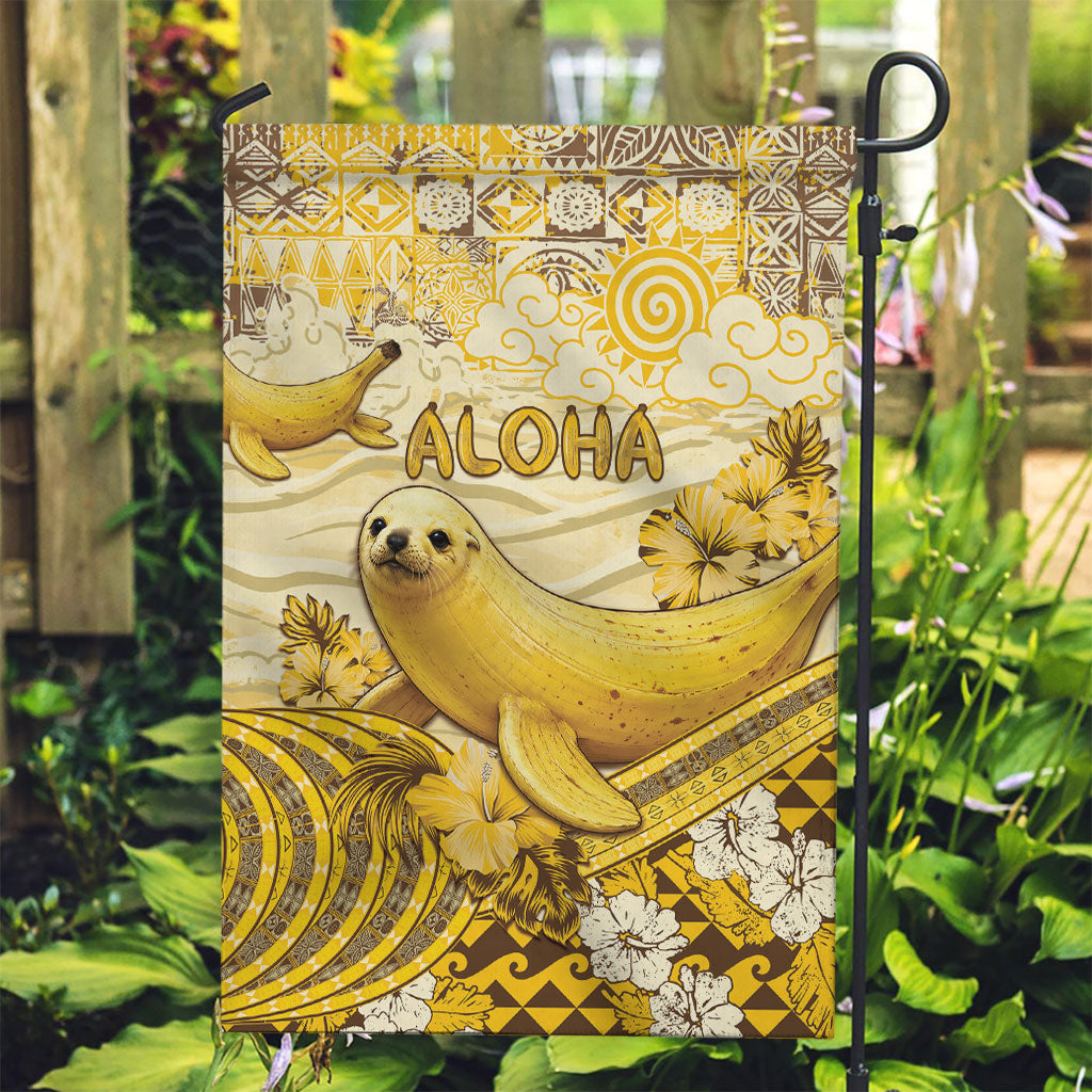 Hawaii Banana Seal Garden Flag Ilio Holo I Ka Uaua Aloha DT05 Garden Flag Yellow - Polynesian Pride