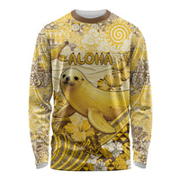 Hawaii Banana Seal Long Sleeve Shirt Ilio Holo I Ka Uaua Aloha DT05 Unisex Yellow - Polynesian Pride