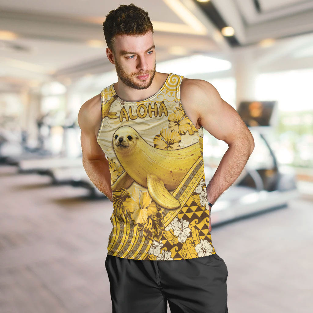 Hawaii Banana Seal Men Tank Top Ilio Holo I Ka Uaua Aloha DT05 Yellow - Polynesian Pride