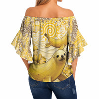 Hawaii Banana Seal Off Shoulder Wrap Waist Top Ilio Holo I Ka Uaua Aloha DT05 - Polynesian Pride