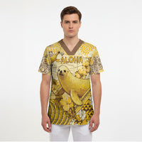 Hawaii Banana Seal Scrub Top Ilio Holo I Ka Uaua Aloha DT05 - Polynesian Pride