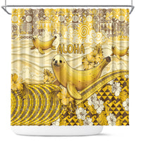 Hawaii Banana Seal Shower Curtain Ilio Holo I Ka Uaua Aloha DT05 Yellow - Polynesian Pride