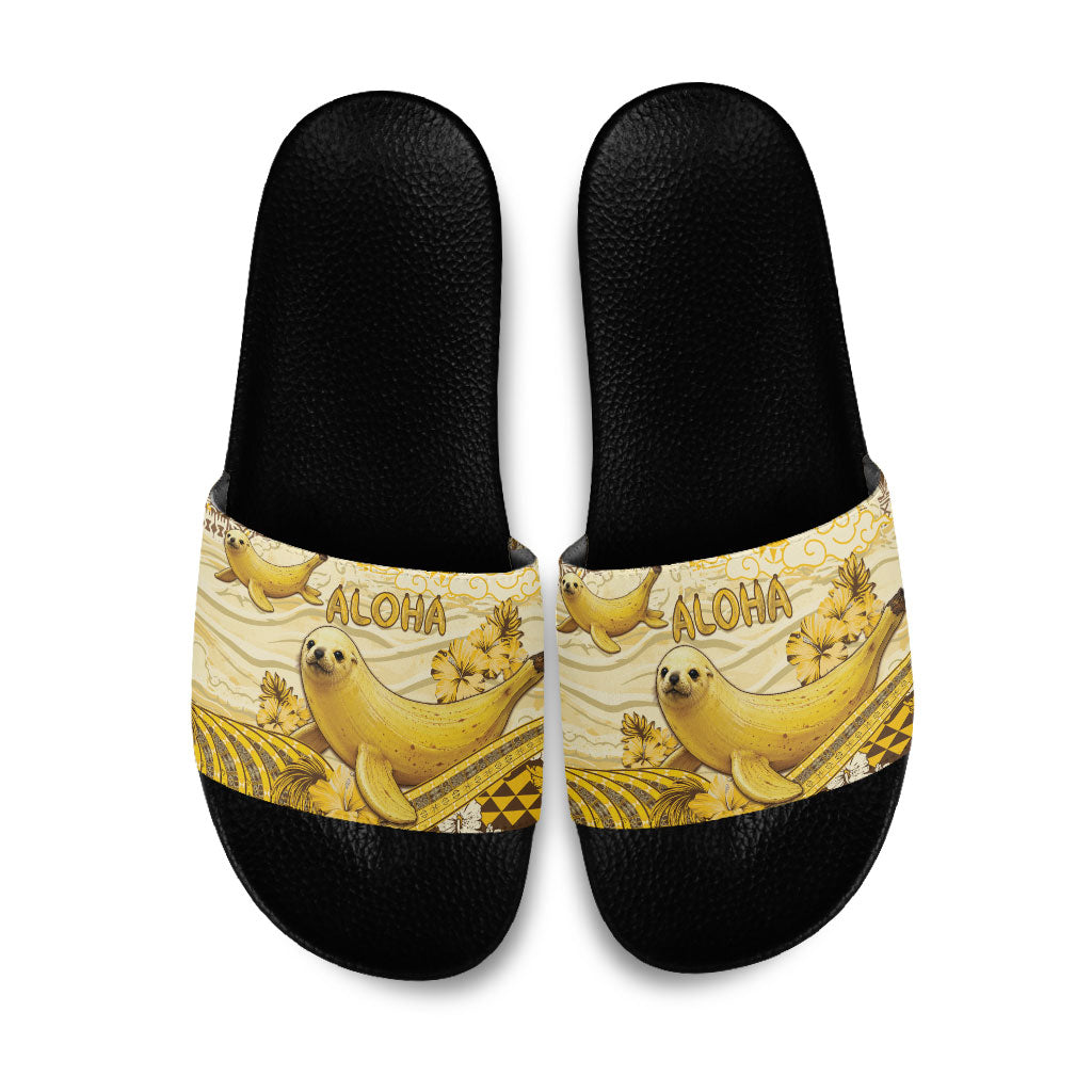 Hawaii Banana Seal Slide Sandals Ilio Holo I Ka Uaua Aloha DT05 Yellow - Polynesian Pride