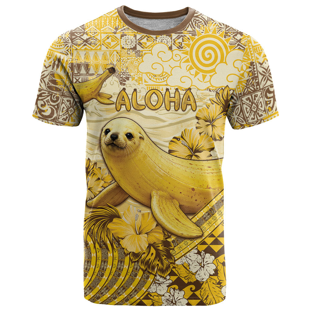 Hawaii Banana Seal T Shirt Ilio Holo I Ka Uaua Aloha DT05 Yellow - Polynesian Pride