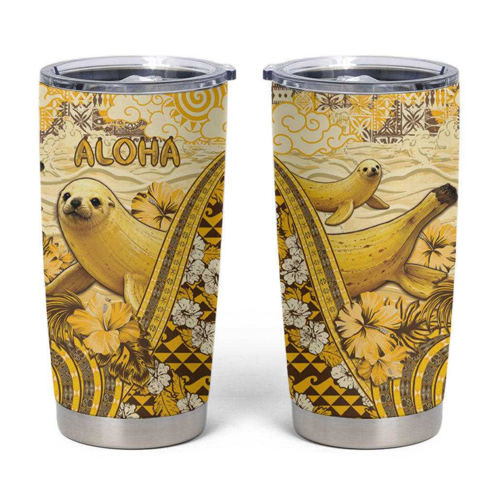 Hawaii Banana Seal Tumbler Cup Ilio Holo I Ka Uaua Aloha DT05 Yellow - Polynesian Pride