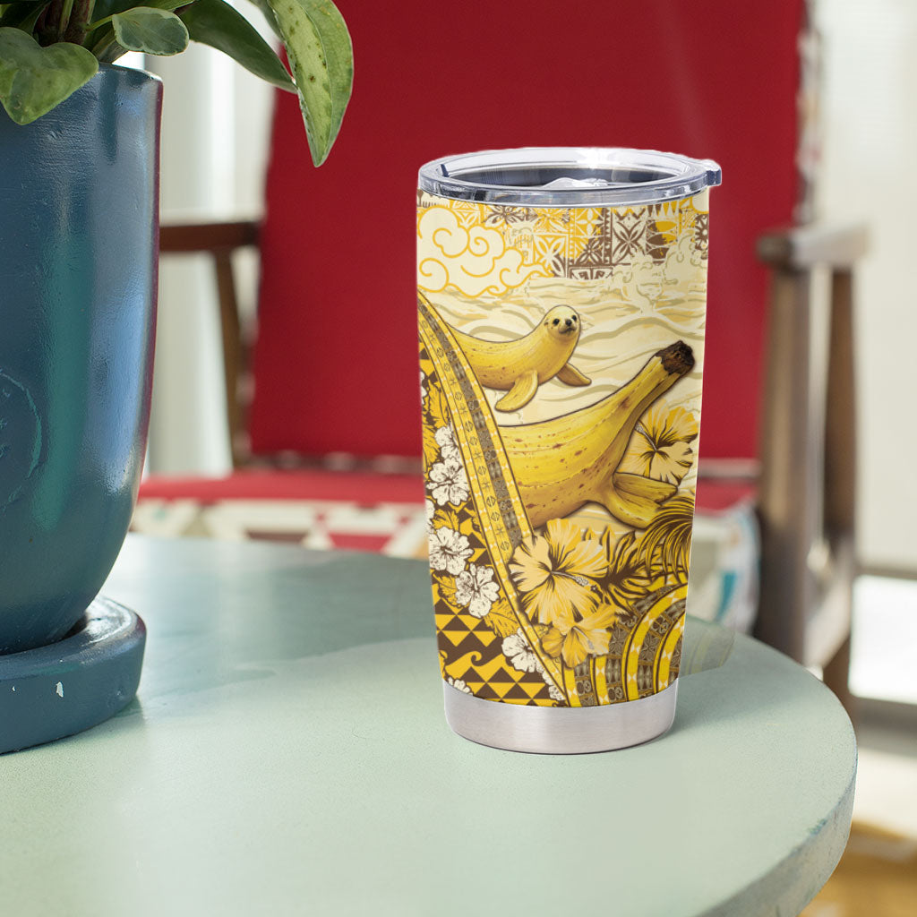 Hawaii Banana Seal Tumbler Cup Ilio Holo I Ka Uaua Aloha DT05 - Polynesian Pride