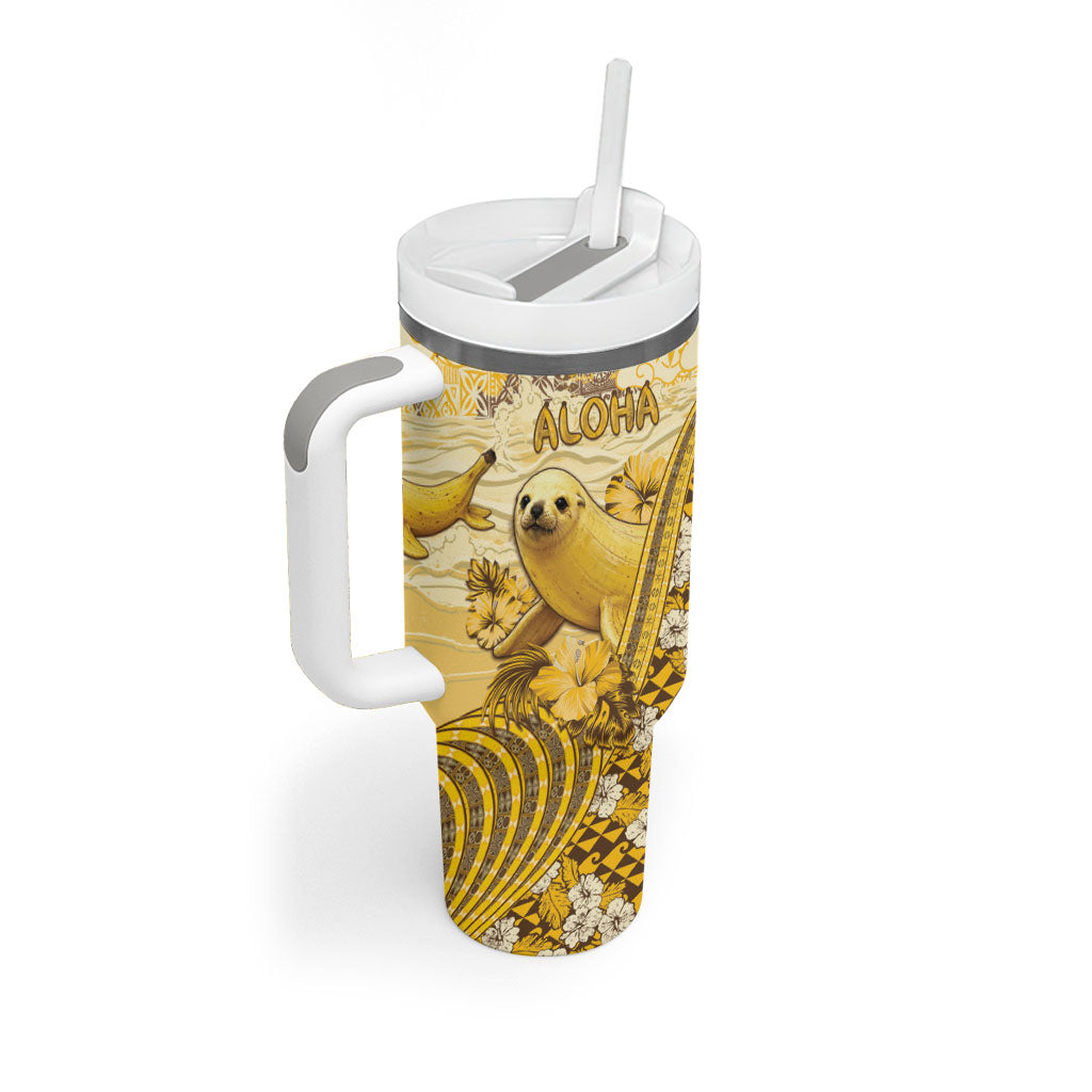 Hawaii Banana Seal Tumbler With Handle Ilio Holo I Ka Uaua Aloha DT05 - Polynesian Pride