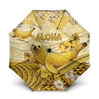 Hawaii Banana Seal Umbrella Ilio Holo I Ka Uaua Aloha DT05 One Size Folded 11.42 inch Opened Diameter 37.4 inch Yellow - Polynesian Pride
