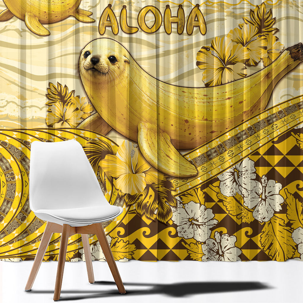 Hawaii Banana Seal Window Curtain Ilio Holo I Ka Uaua Aloha DT05 - Polynesian Pride