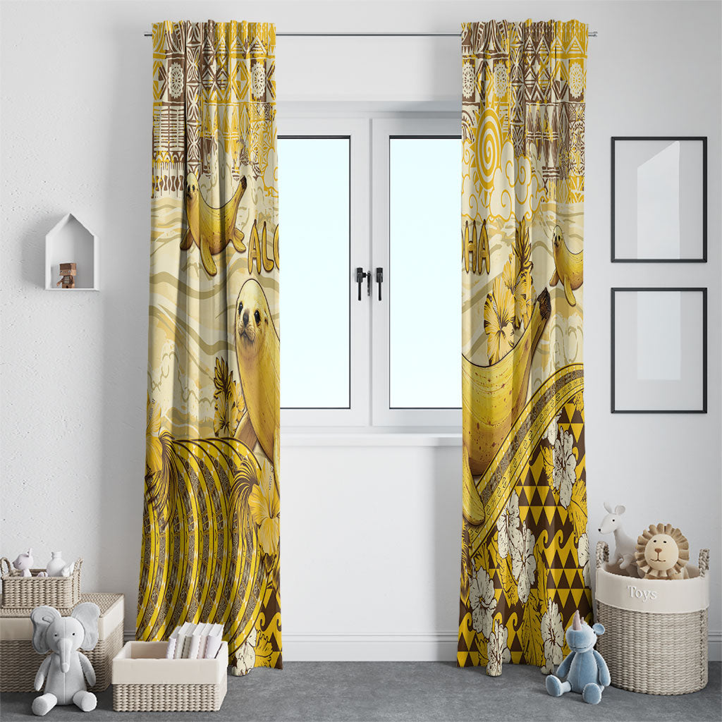 Hawaii Banana Seal Window Curtain Ilio Holo I Ka Uaua Aloha DT05 - Polynesian Pride
