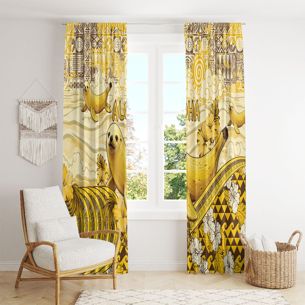 Hawaii Banana Seal Window Curtain Ilio Holo I Ka Uaua Aloha DT05 - Polynesian Pride