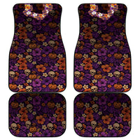 Hawaii Halloween Car Mats Skeleton Bones Flower Lei Tropical Floral DT05 - Polynesian Pride