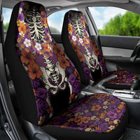 Hawaii Halloween Car Seat Cover Skeleton Bones Flower Lei Tropical Floral DT05 - Polynesian Pride