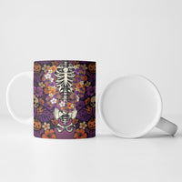 Hawaii Halloween Ceramic Mug Skeleton Bones Flower Lei Tropical Floral DT05 - Polynesian Pride